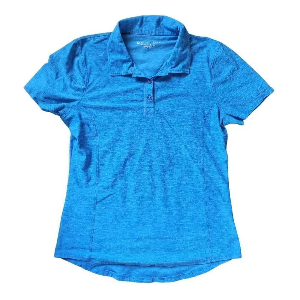 Soybu womens M sporty royal blue short sleeve collared shirt sport top active we